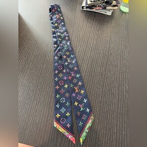 Louis Vuitton navy monogram floral BB bandeau; used 2x